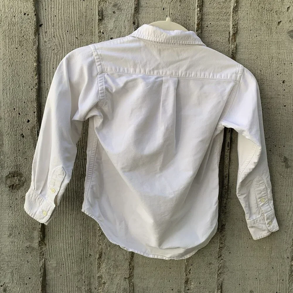 Ralph Lauren Boys Iconic Oxford Button Down Long Sleeve Shirt Casual Preppy Sz 5